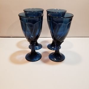 Noritake Sweet Swirl midnight blue goblets
